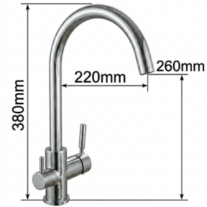 dimensioni rubinetto 3 vie 10003025-CR