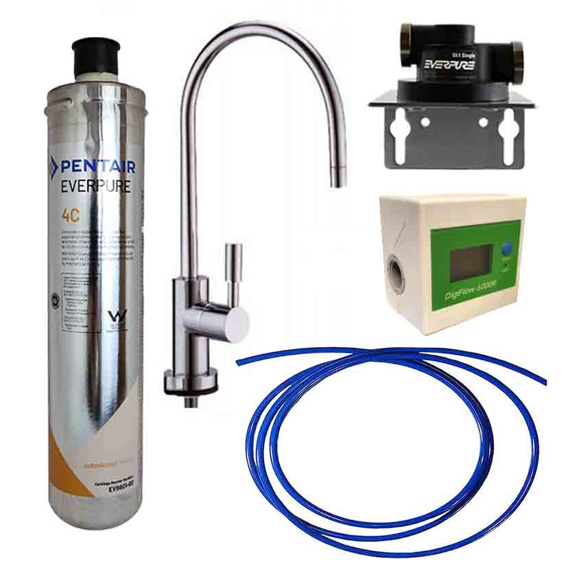 Sistema di filtrazione Everpure 4C contalitri rubinetto