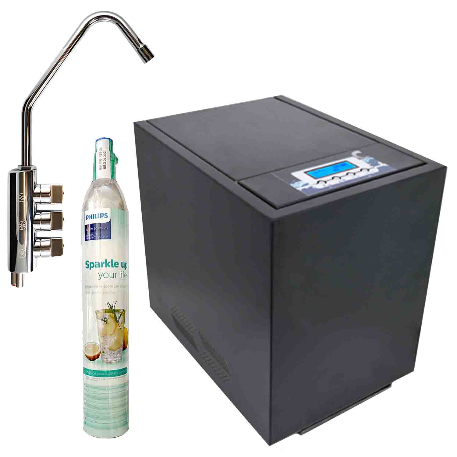 Depuratore acqua osmosi inversa Acquafidaty Compact Plus e rubinetto una via
