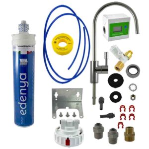 Kit Edenya Carbon Filter Ag Medium antibatterico con testata e rubinetto