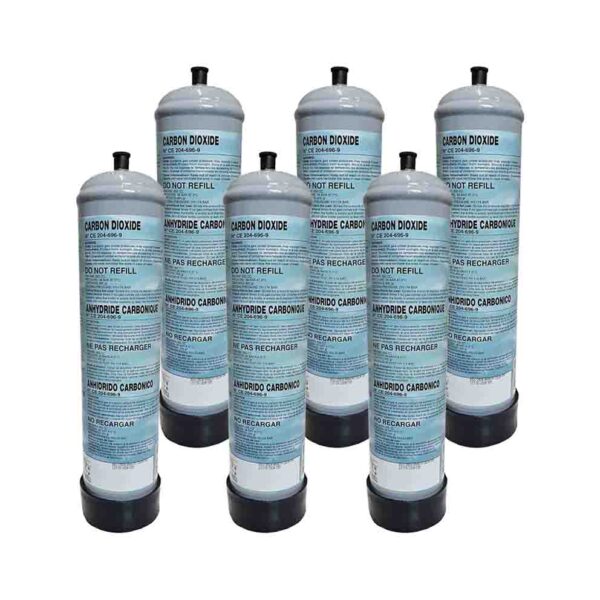 Confezione Da 6 Bombole Co2 Monouso Da 600 Gr. Recuperato