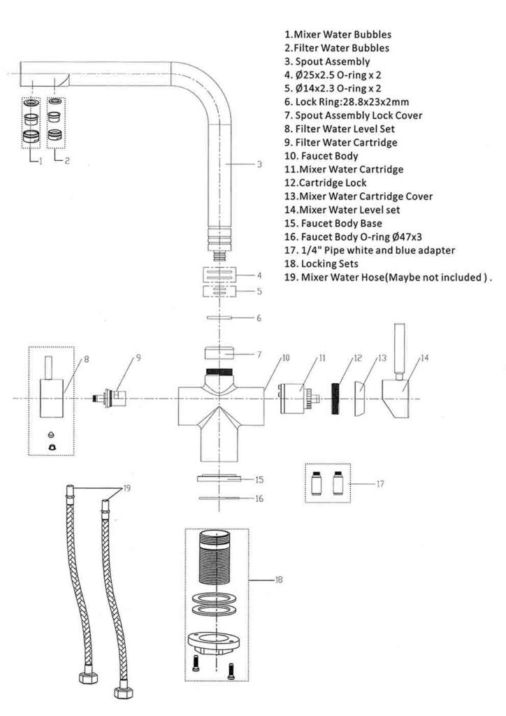 mix faucet components 10004007