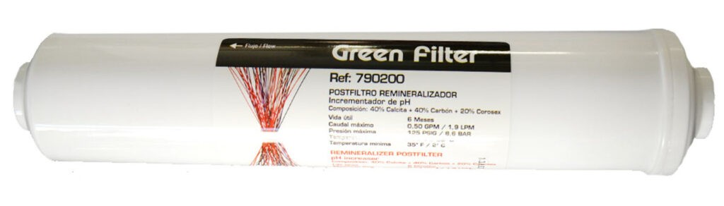Filtro in linea remineralizzatore e regolatore del PH Green Filter