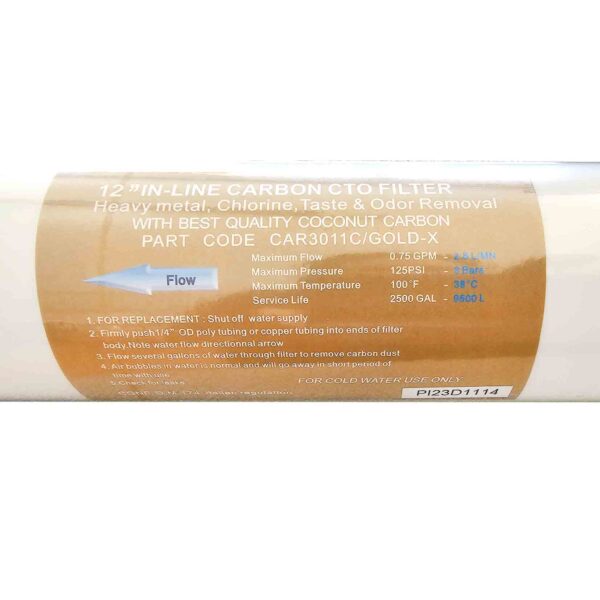 Filtro A Carbone Attivo Ionicore 1/4-2,5x11 - Per Impianti Depurazione Acqua, 5 Micron - Foto 8