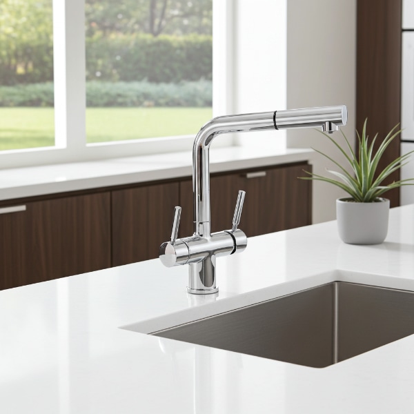 rubinetto 3 vie in cucina