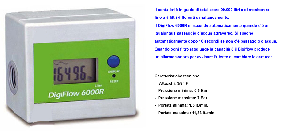 Contalitri Acqua Depuratore Everpure, Osmosi Inversa, Ultra